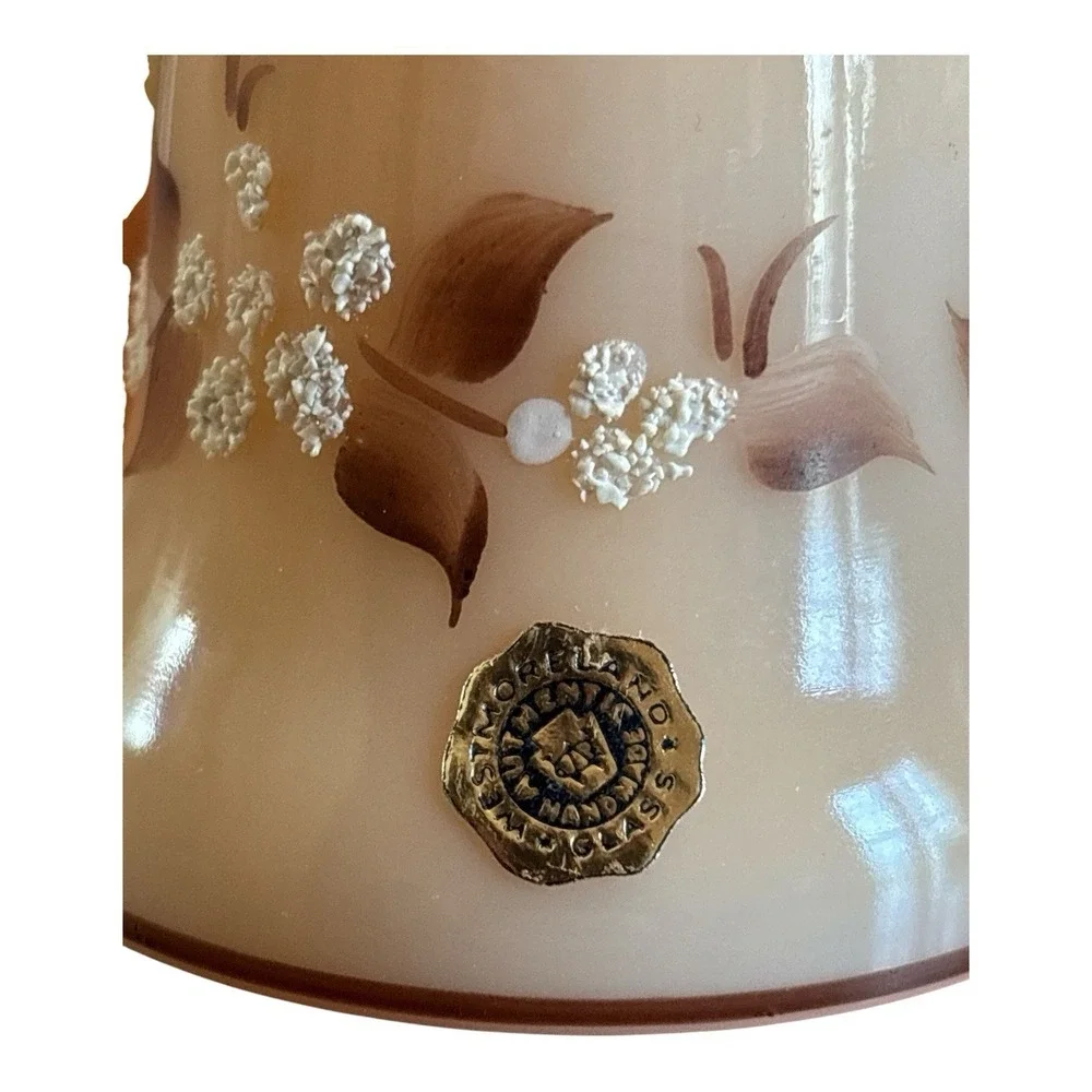 Westmoreland Glass Almond Basket & Coraline Bouquet Candy Dish, bell handpainted